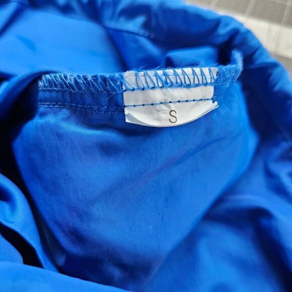 Parachute Pants Womens Size Large Blue Wide Leg Cargo Stretch Drawstring Workout - Picture 10 of 11